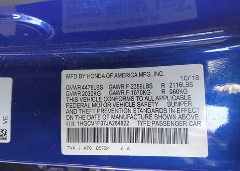 1HGCV1F37JA264822
